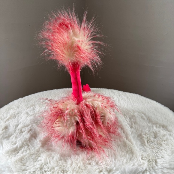 Jellycat Flora the Flamingo Fluffy Hot Pink Furry Bird Stuffed Plush Animal - Picture 3 of 7
